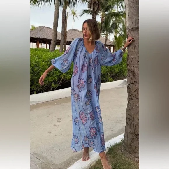 ZARA PRINTED 100% RAMIE TUNIC DRESS - Picture 5 of 16